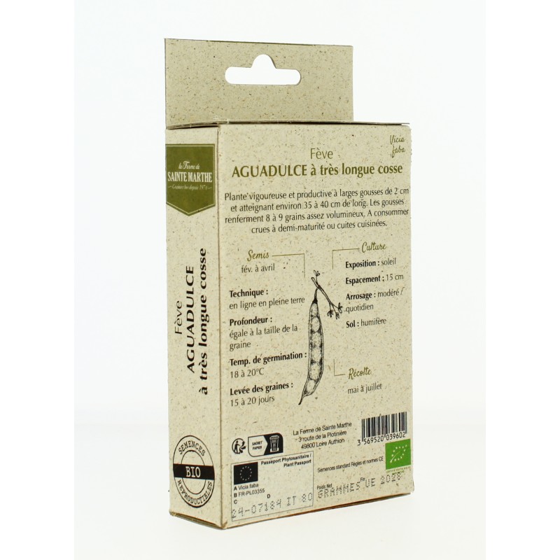 FÈVE Aguadulce à Très Longue Cosse AB  - Semences reproductibles bio