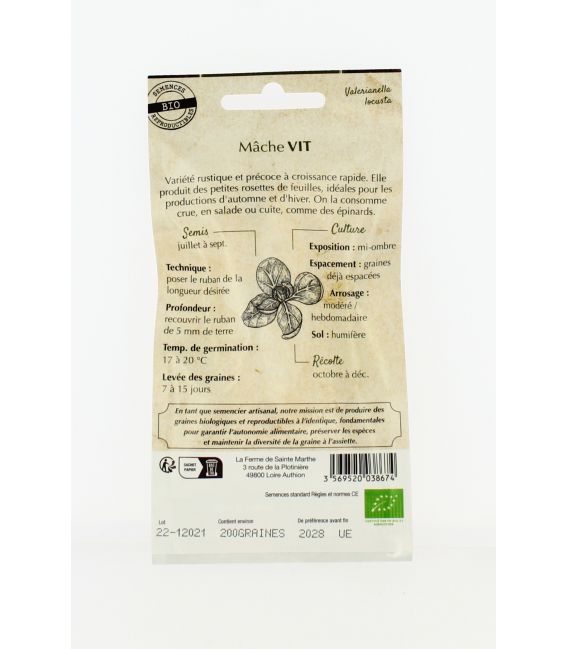 Mâche Vit - Semences reproductibles bio