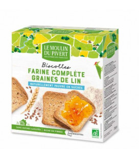 Biscottes à la farine complète & graines de lin bio & vegan