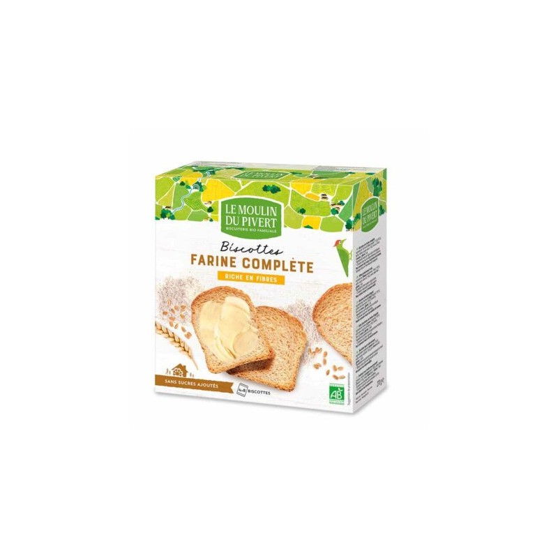 DATE DÉPASSÉE - Biscottes à la farine complète bio et équitables