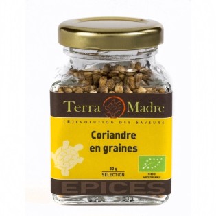 Coriandre en grains bio (petit pot) - 30 g | TERRA MADRE