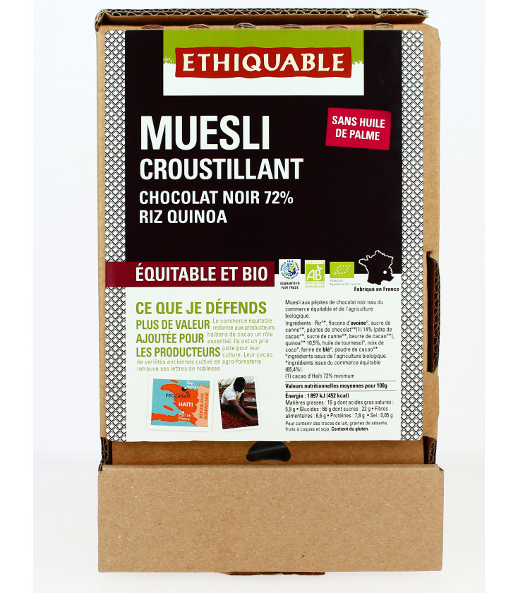 Muesli Croustillant Chocolat -Riz-Quinoa bio Vrac - 2.5 kg