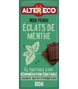 DATE PROCHE - Chocolat NOIR Eclats de Menthe bio et équitable
