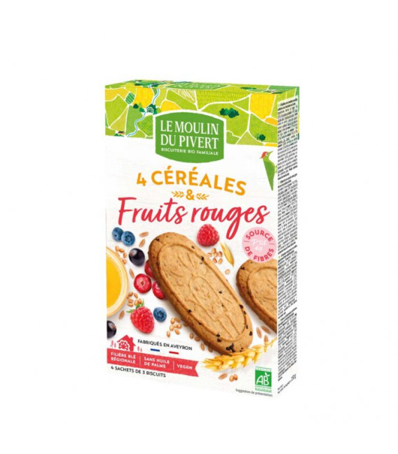 Biscuits P'tit Déj' Céréales & Fruits rouges bio & vegan