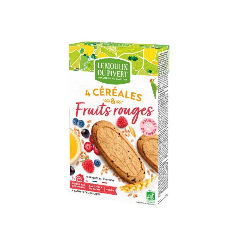 Biscuits P'tit Déj' Céréales & Fruits rouges bio & vegan