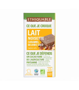 Chocolat Lait Noisette Caramel Beurre salé bio & équitable