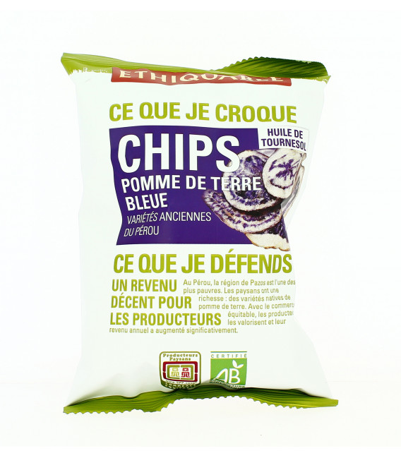 Chips Pomme de Terre Bleue bio & équitable - 40 g