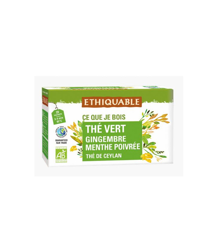 Thé vert tonique bio & équitable