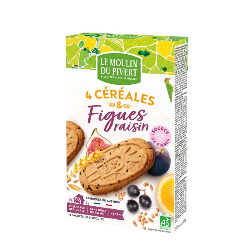 Biscuits P'tit Déj' Figues, raisins et graines bio & vegan