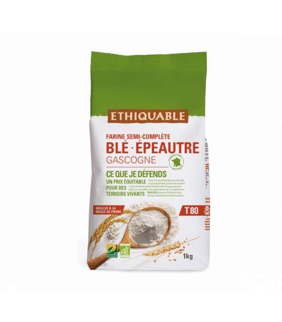 Farine de Blé et Grand Épeautre T80 bio & équitable