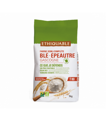 Farine de Blé et Grand Épeautre T80 bio & équitable