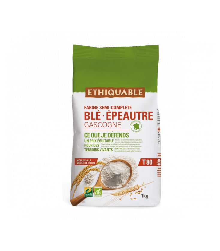 Farine de Blé et Grand Épeautre T80 bio & équitable