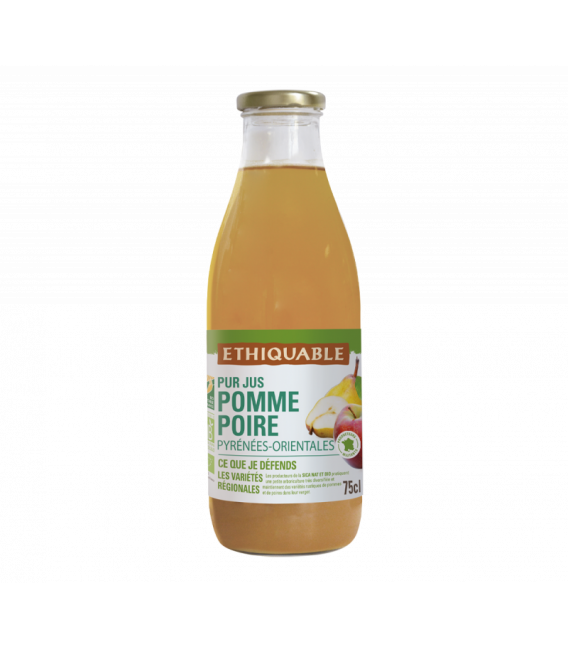 Pur jus de Pomme Poire bio et équitable