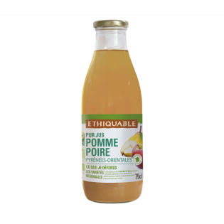 Pur jus de Pomme Poire bio et équitable