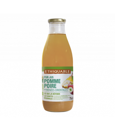 Pur jus de Pomme Poire bio et équitable
