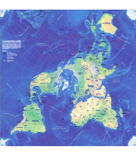 Grand planisphère carré