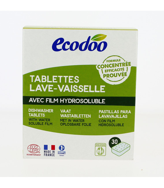 Tablettes lave-vaisselle écologiques hydrosolubles à l'oxygène actif