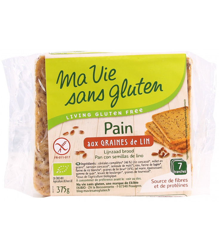 DATE PROCHE - Pain Prétranché aux Graines de Lin bio & sans gluten