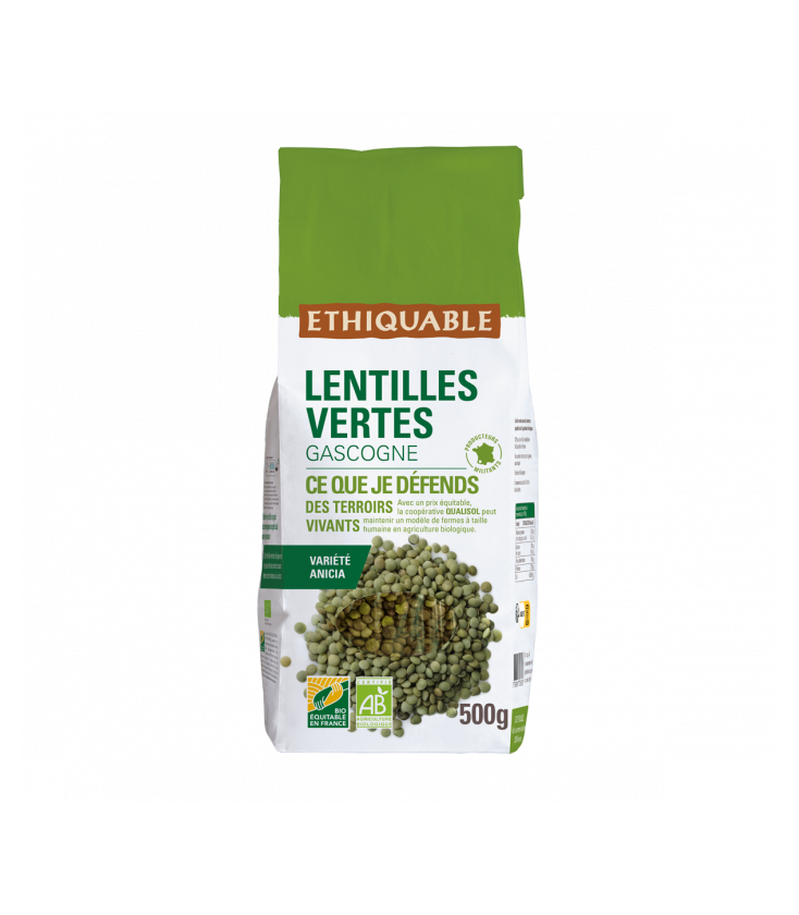 Lentilles vertes Anicia bio & équitable