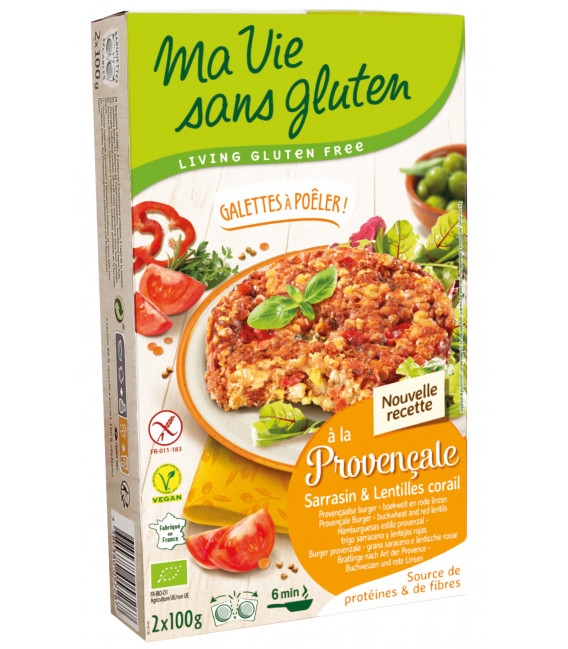 PROMO - Galette à poêler à la Provençale - Sarrasin et Lentilles corail Bio & sans gluten