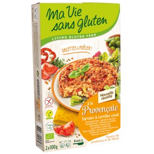 PROMO - Galette à poêler à la Provençale - Sarrasin et Lentilles corail Bio & sans gluten
