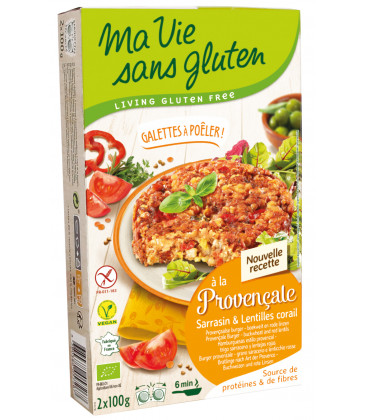 PROMO - Galette à poêler à la Provençale - Sarrasin et Lentilles corail Bio & sans gluten