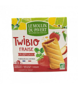 DATE PROCHE - Biscuits Twibio fourrés à la fraise bio & vegan