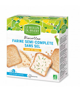 Biscottes à la farine semi -complète - sans sel et sans sucres ajoutés bio & vegan