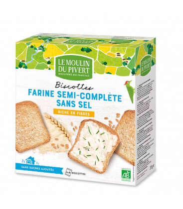 Biscottes à la farine bise sans sel et sans sucres ajoutés bio & vegan
