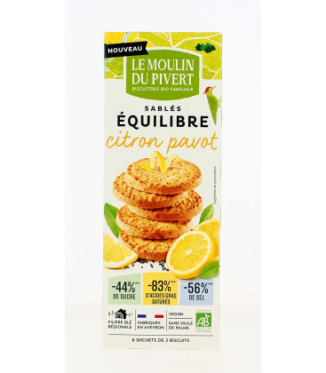Sablés Equilibre Citron pavot Bio & Vegan