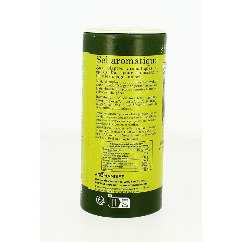 Sel aromatique selon l'enseignement de Hildegarde de Bingen - Bio - 1000 g | AROMANDISE