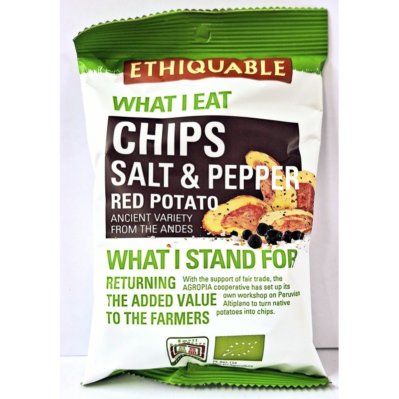 DATE PROCHE - Chips Poivre et Sel de Pomme de Terre Rouge 40 g - bio & équitable