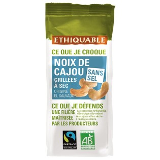 PROMO - Noix de Cajou Grillées à Sec SANS SEL bio & équitable 100 g