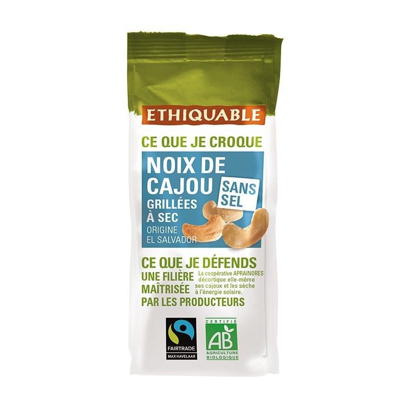 PROMO - Noix de Cajou Grillées à Sec SANS SEL bio & équitable 100 g