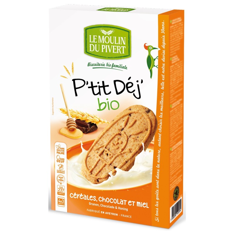 PROMO - Biscuits P'tit Déj' Céréales, Chocolat et Miel bio & équitable