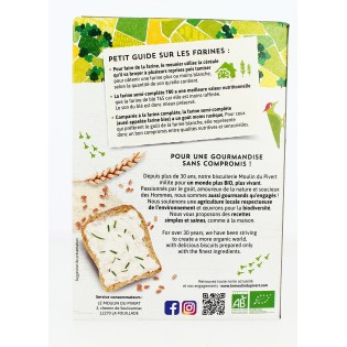Biscottes à la farine semi -complète - sans sel et sans sucres ajoutés bio & vegan - 200 g | LE MOULIN DU PIVERT