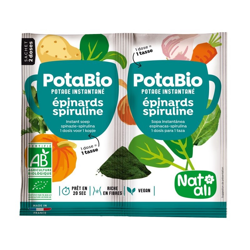 Potage instantané Potabio Épinards Spiruline BIO