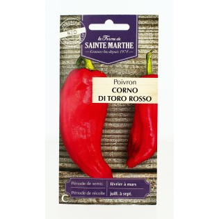 POIVRON Corno di Toro Rosso AB  - Semences reproductibles bio | FERME DE SAINTE MARTHE