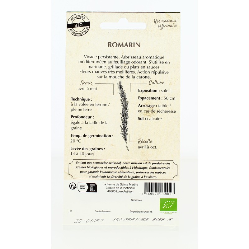 ROMARIN AB  - Semences reproductibles bio | FERME DE SAINTE MARTHE