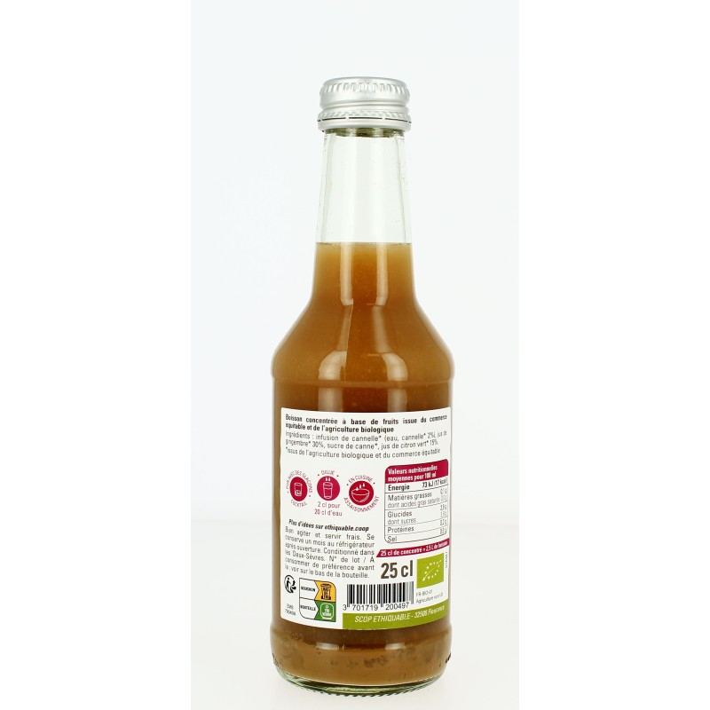Concentré Gingembre Intense Bio - 25 cL | ETHIQUABLE