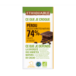 Chocolat Noir Grand Cru M'Brimbo 74% bio & équitable - 100 g | ETHIQUABLE