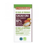 Cacao cru non torréfié 82% de cacao bio & équitable - 80 g | ETHIQUABLE