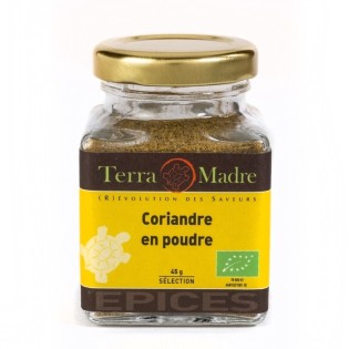Coriandre en poudre bio (petit pot) - 45 g | TERRA MADRE