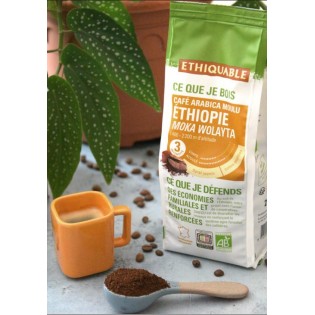 DATE DÉPASSÉE - Café Éthiopie Moka Wolayta MOULU bio & équitable