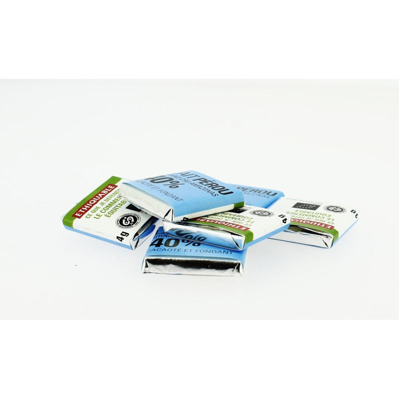 Napolitains carrés chocolats lait 42% grand cru bio et équitable VRAC RHD - 1,4 kg | ETHIQUABLE