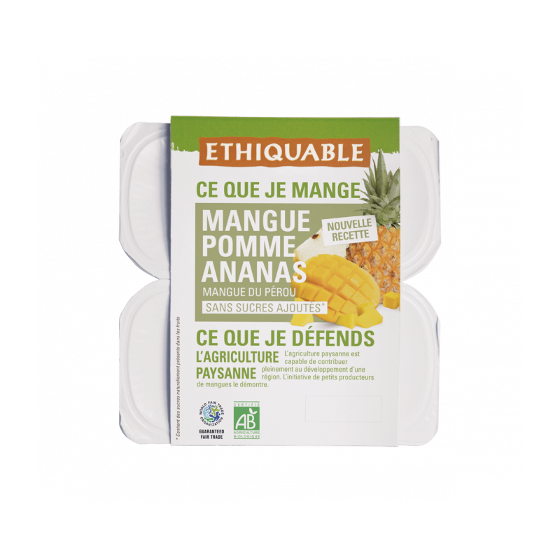 Purée Mangue, Pomme et Ananas bio & équitable