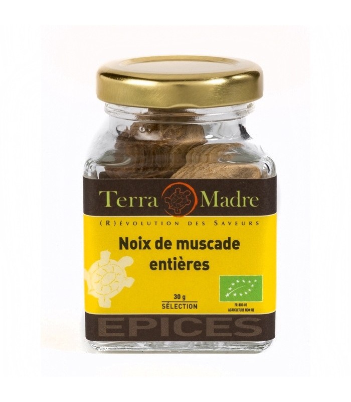 Noix de muscade Bio - râpe fournie - 50g ou 1 kg