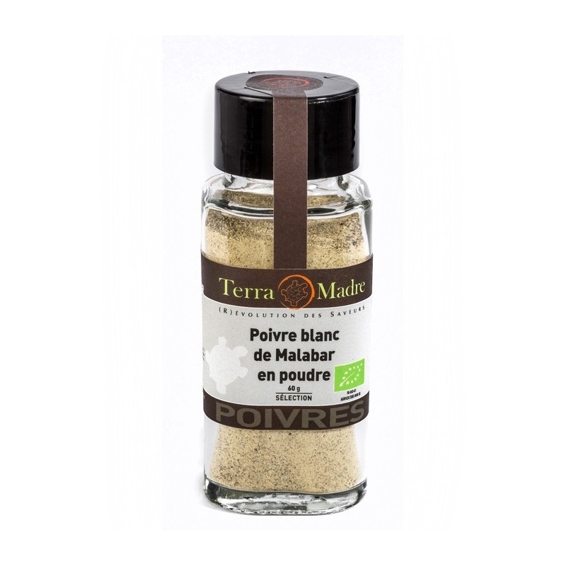 Poivre Blanc de Malabar en POUDRE bio - 60 g | TERRA MADRE
