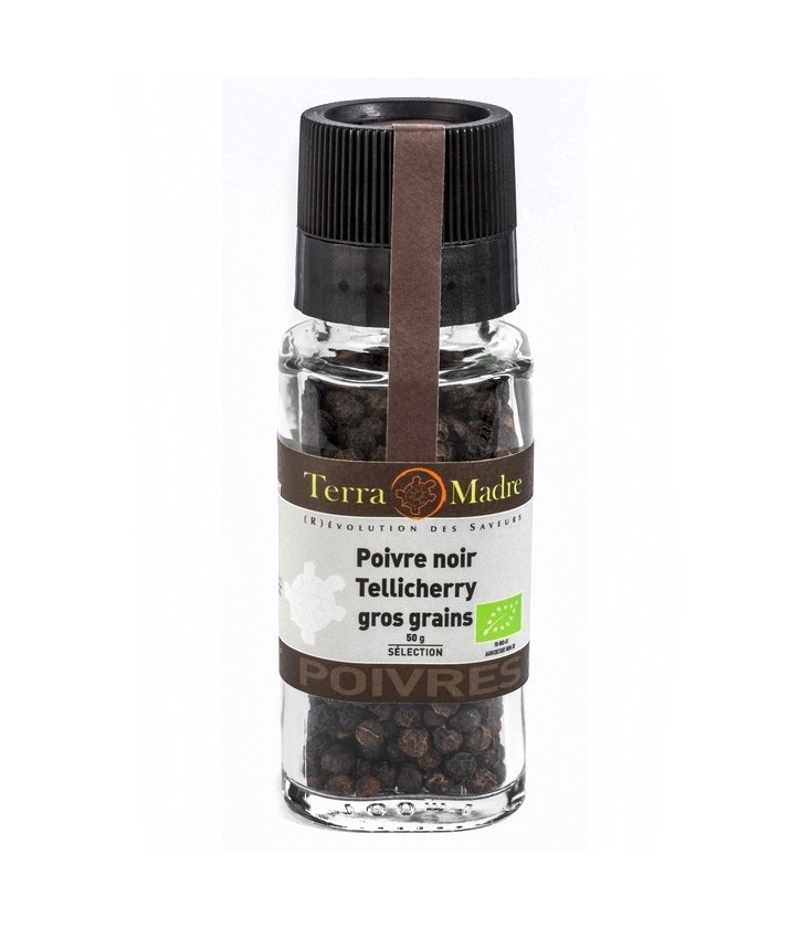 Poivre Noir Tellicherry en grains bio