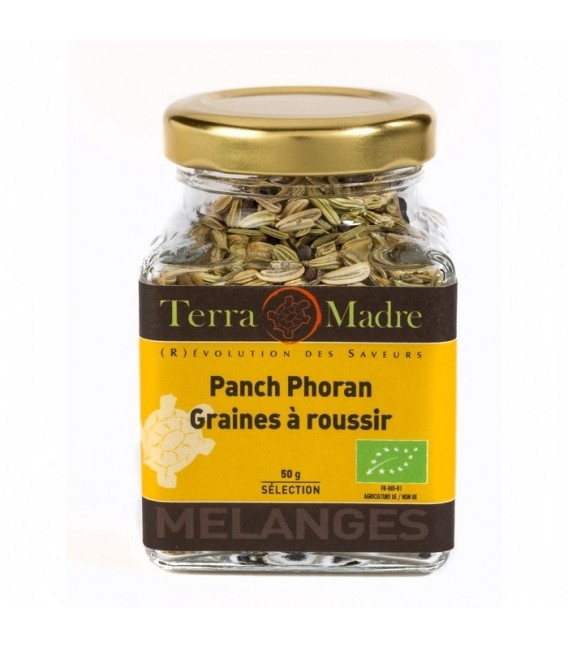  Panch Phoran Graines à roussir - Mélange d'épices bio pour Plats au curry, Poêlées de légumes, Poissons, Viandes revenues.